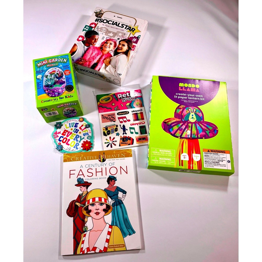 Kids Fun Activity Bundle Creative Crafts Lantern Mermaid Garden Game Crayola NEW